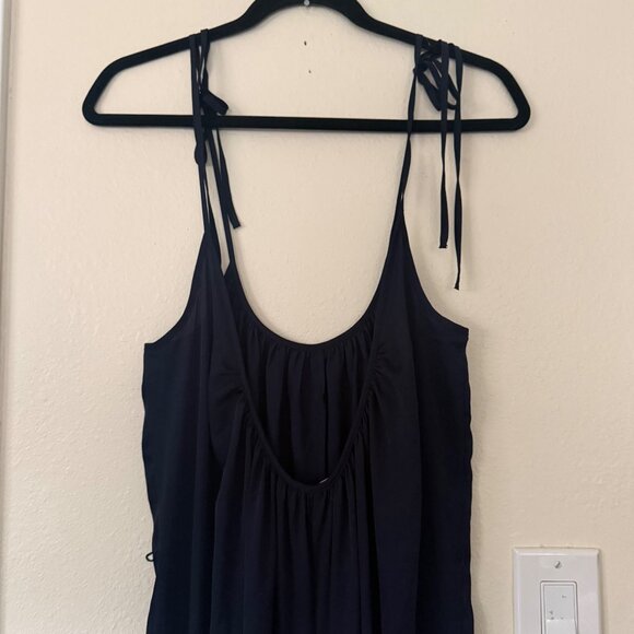 NWT Victoria Secret Satin Washed Silk Jumpsuit In BLUE sz XS - Picture 6 of 9
